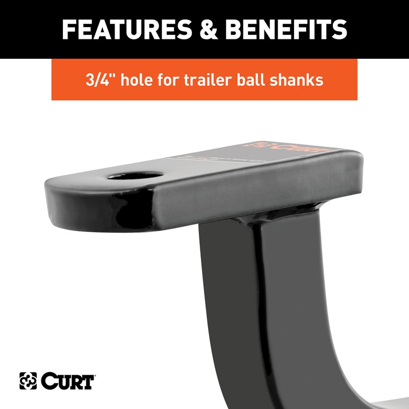 CURT 45014 Class 2 Trailer Hitch Ball Mount, Fits 1-1/4-Inch Receiver, 3,500 lbs, 3/4-Inch Hole, 5-Inch Rise - Image 5